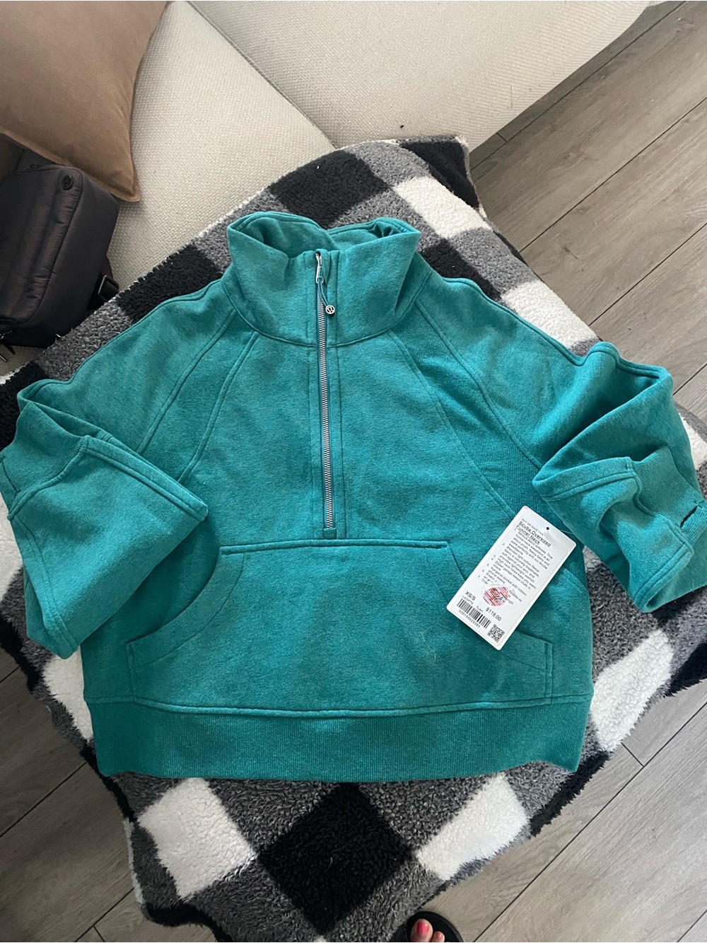 lululemon athletica Teal Half-Zip Cowl Pullover